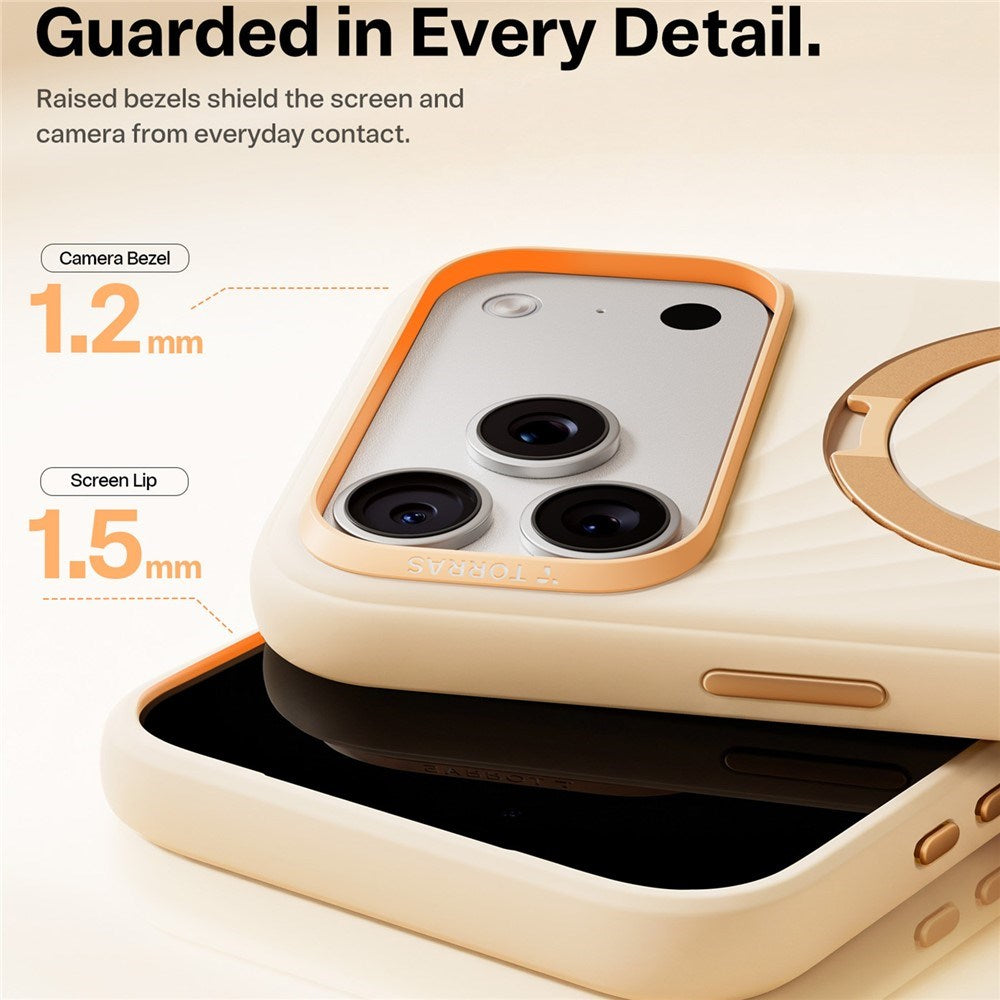 iPhone 18 Pro / 17 Pro TORRAS Ostand Q3 Wind Cover - MagSafe Kompatibel - Beige