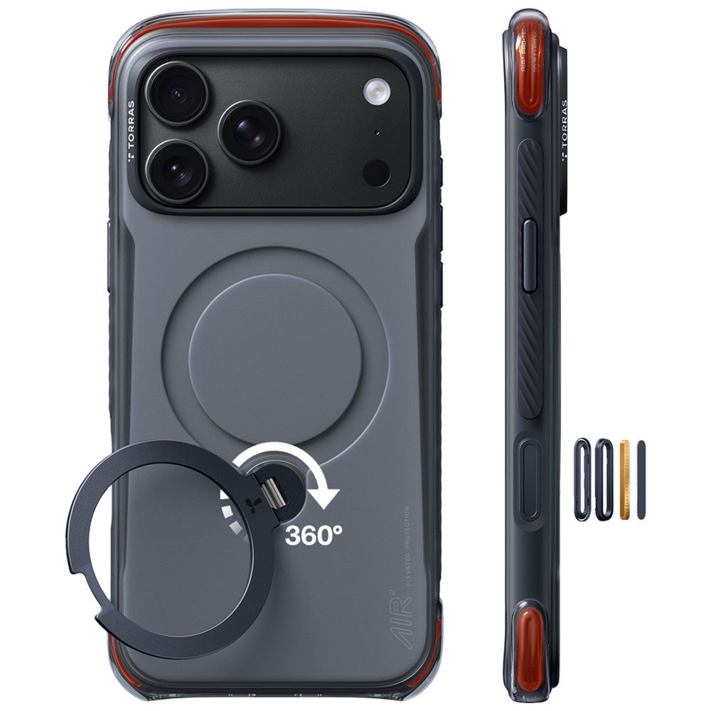 iPhone 18 Pro / 17 Pro TORRAS Ostand Q3 Air Pro Cover - MagSafe Kompatibel - Sort