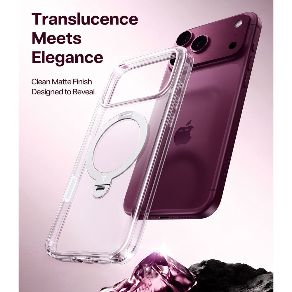 iPhone 18 Pro Max / 17 Pro Max TORRAS Ostand Q3 Spin Cover - MagSafe Kompatibel - Gennemsigtig