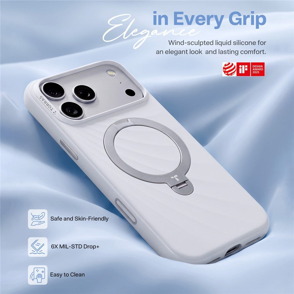 iPhone 18 Pro Max / 17 Pro Max TORRAS Ostand Q3 Wind Cover - MagSafe Kompatibel - Hvid