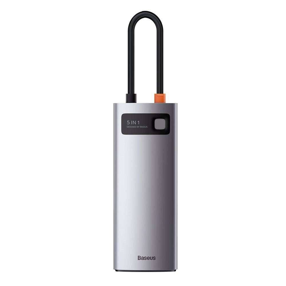 Baseus 5-i-1 USB-C Multiport Adapter m. 3 x USB-A 1 x USB-C 1 x HDMI - Grå