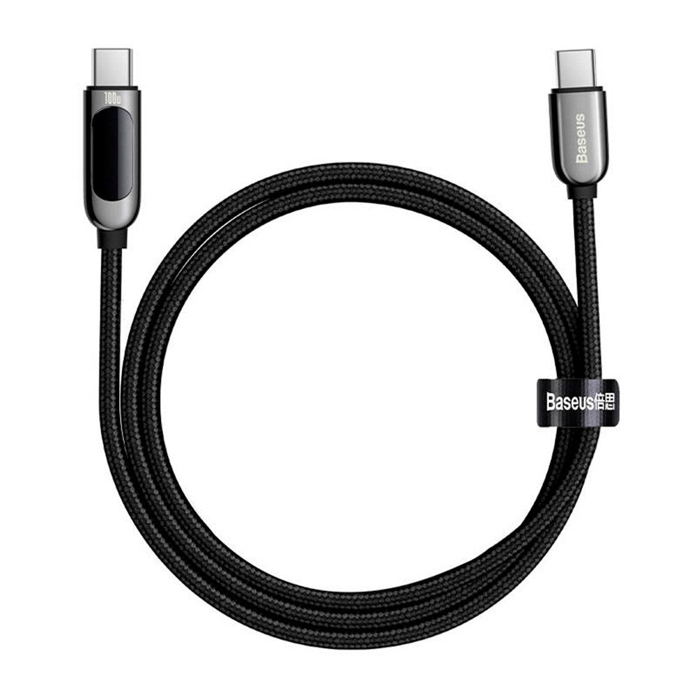 Baseus Display 100W USB-C til USB-C Kabel - 1m - Sort