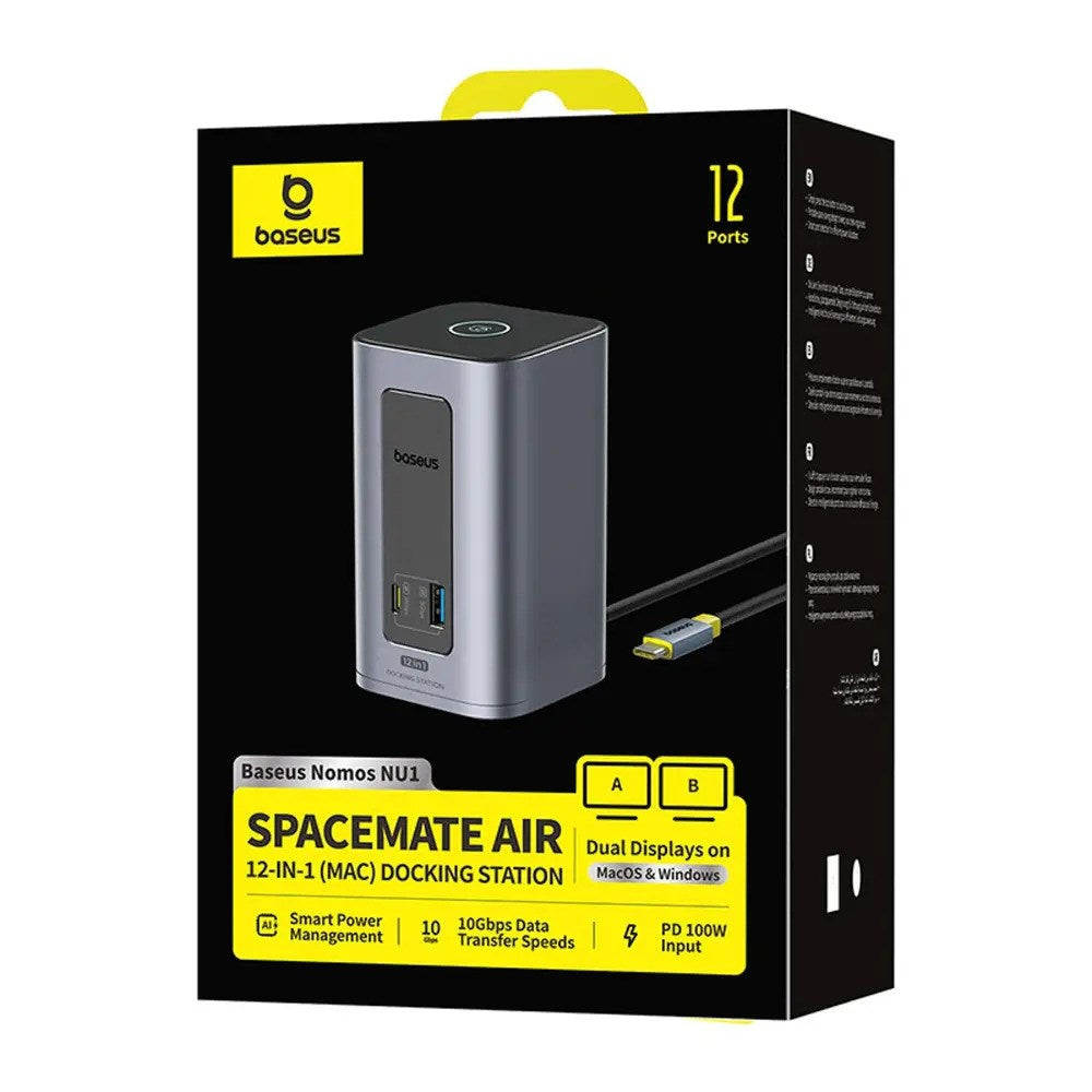 Baseus Nomos NU1 Air Spacemate 12-i-1 Dockingstation - Grå
