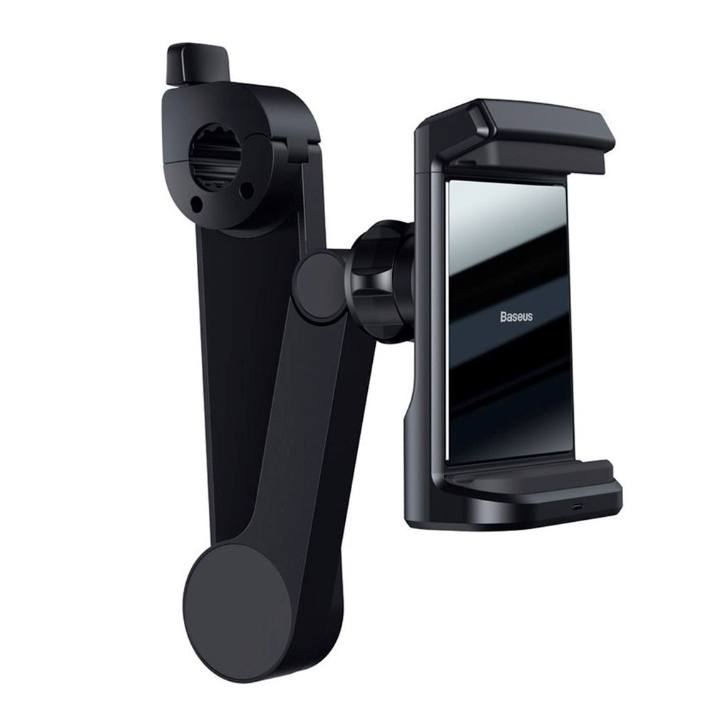 Baseus Mobilholder til Bilens Nakkestøtte m. 15W Trådløs Opladning - Mobil: 65 - 90mm - Sort