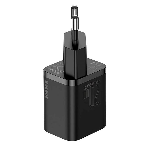 Baseus Super Si 20W Vægoplader USB-C Quick Charge - Sort