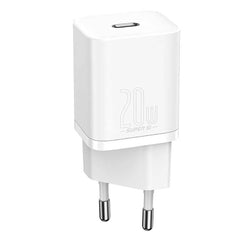Baseus Super Si 20W Vægoplader USB-C Quick Charge - Hvid