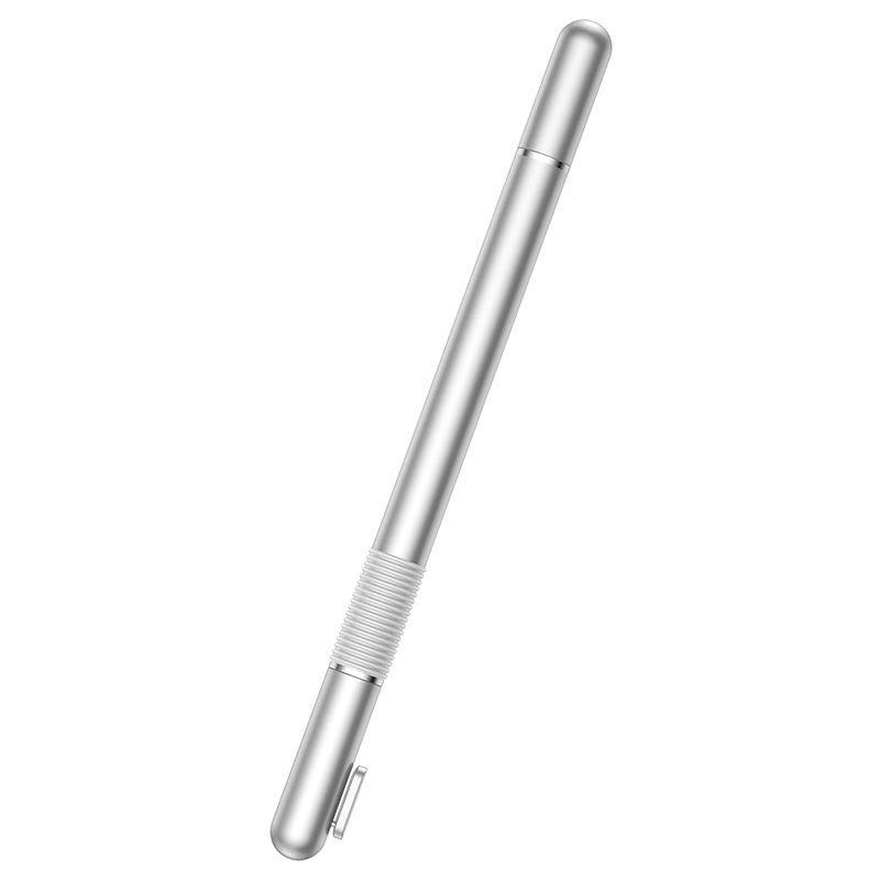 Baseus Dobbeltsidet Stylus Pen til Mobil / Tablet m. Kuglepen - Sølv
