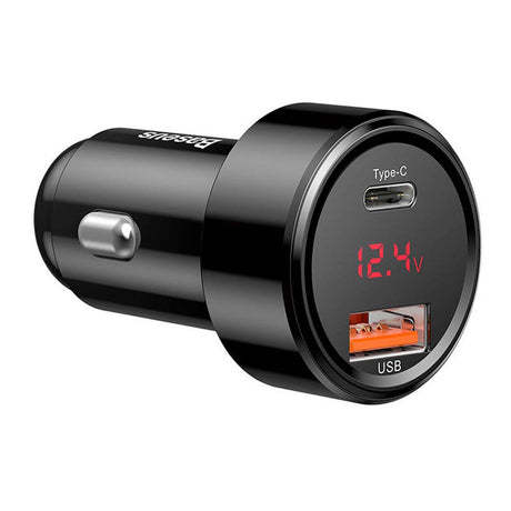 Baseus Magic Biloplader 45W PD m. USB-A & USB-C - Sort
