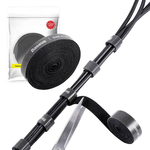Baseus Kabel Organizer i Velcro 3m - Sort