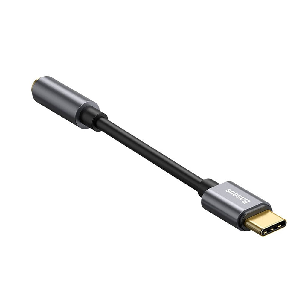 Baseus L54 USB-C til 3.5 mm Mini Jack Audio Adapter - 9 cm - Grå
