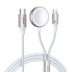Joyroom 2-i-1 Trådløs Opladningskabel - 30W / 1.5m - Hvid