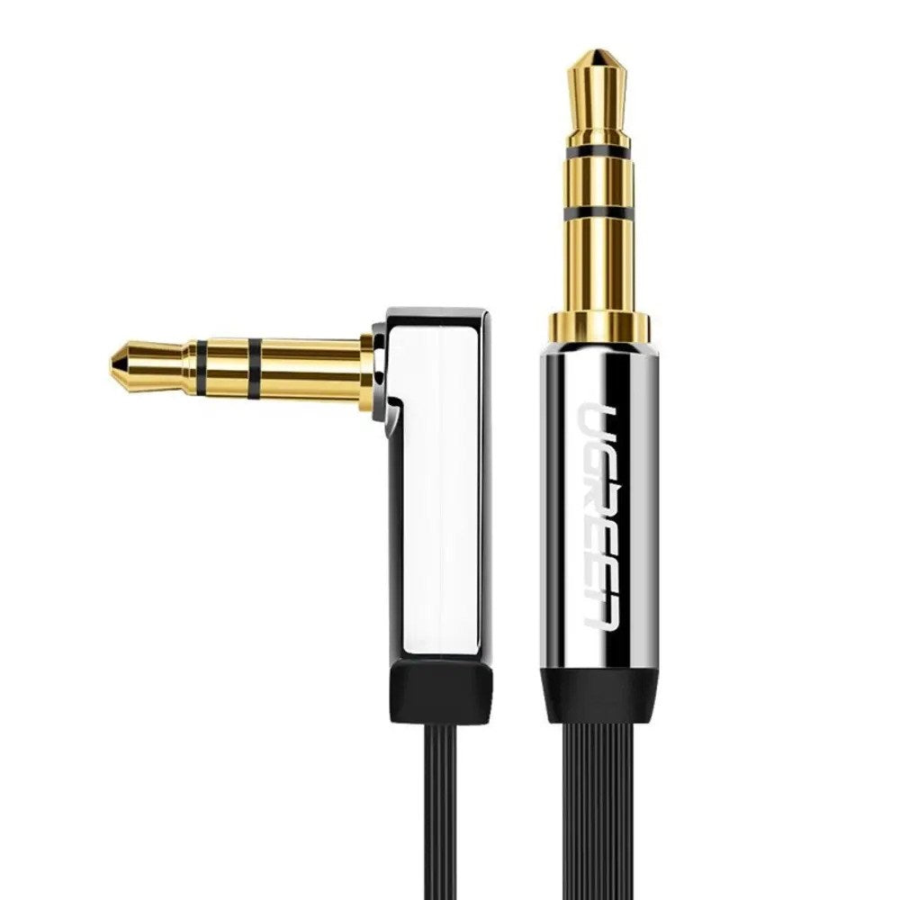 UGREEN Vinklet 3.5mm Minijack Lydkabel - 2m - Sort / Sølv