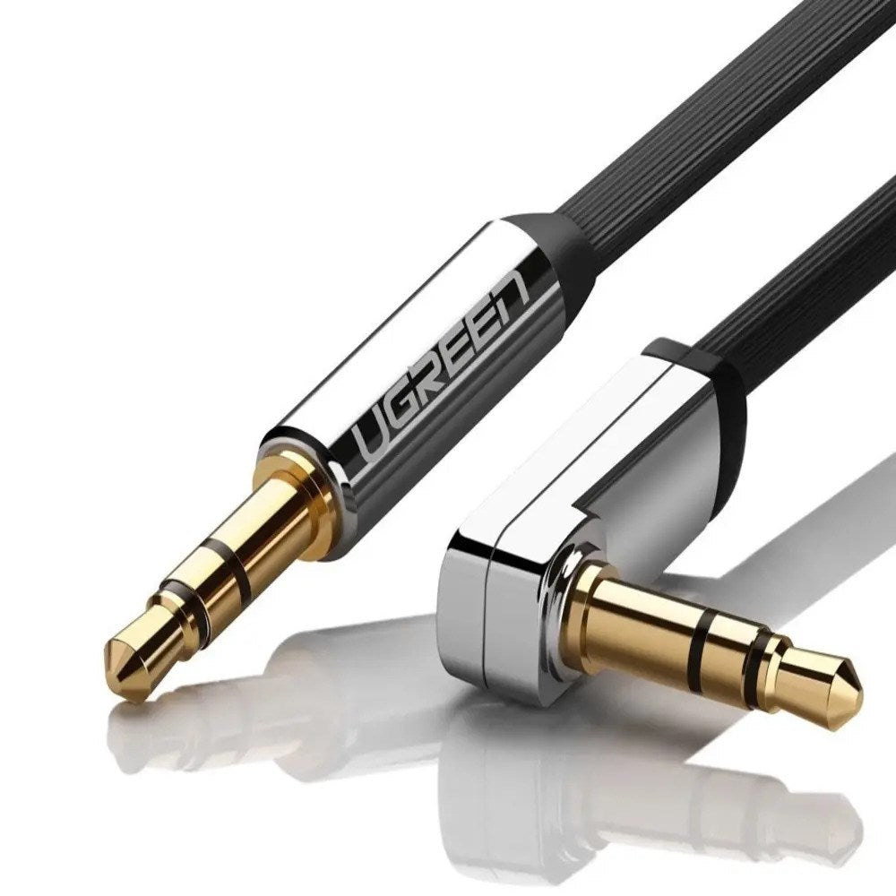 UGREEN Vinklet 3.5mm Minijack Lydkabel - 2m - Sort / Sølv