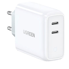 Ugreen PD 36W USB-C Hurtig Vægoplader m. 2 x USB-C - Hvid