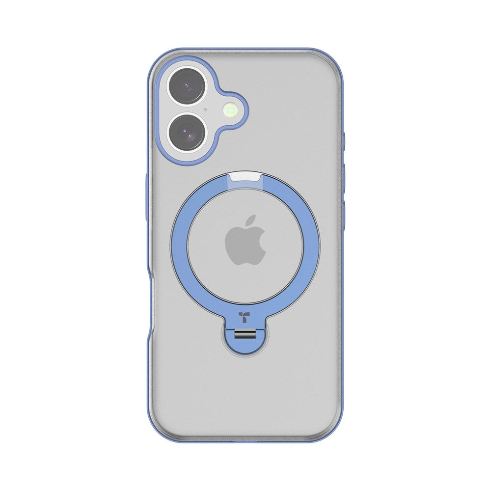 TORRAS iPhone 16 Hybrid Plastik Cover m. Ståfunktion - MagSafe Kompatibel - Blå