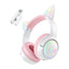 ONIKUMA GT838 Cat Ear Gaming Headset - Hvid / Lyserød