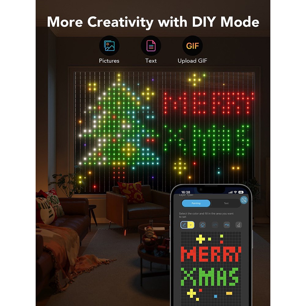 Govee WiFi & Bluetooth Curtain Light - Hvid