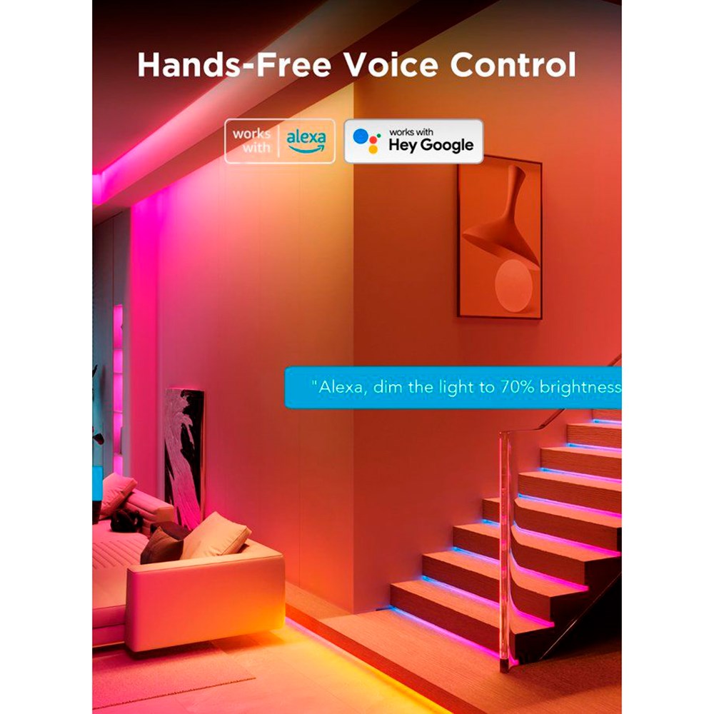 Govee RGBIC  Wi-Fi + Bluetooth LED Strip Lights - 5m - Hvid