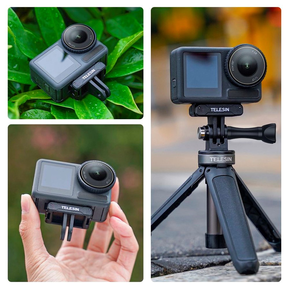TELESIN Magnetisk Dobbelt Claw Mount til DJI Osmo Action 3 / 4 / 5 Pro - Sort