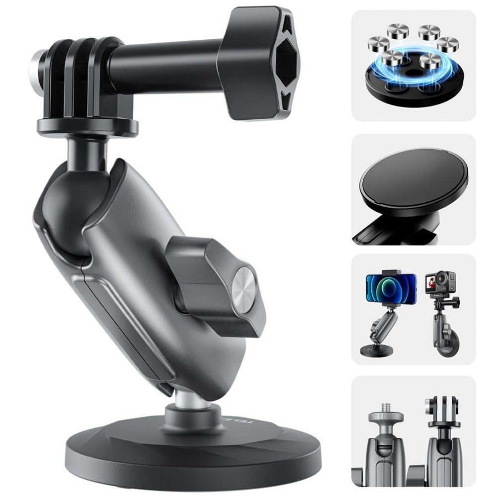 TELESIN Magnetisk & Roterbart Mount til Action Kamera - Sort