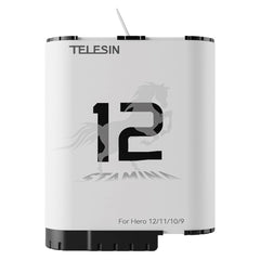 TELESIN Stamina Batteri til GoPro Hero 9 / 10 / 11 / 12 - Hvid