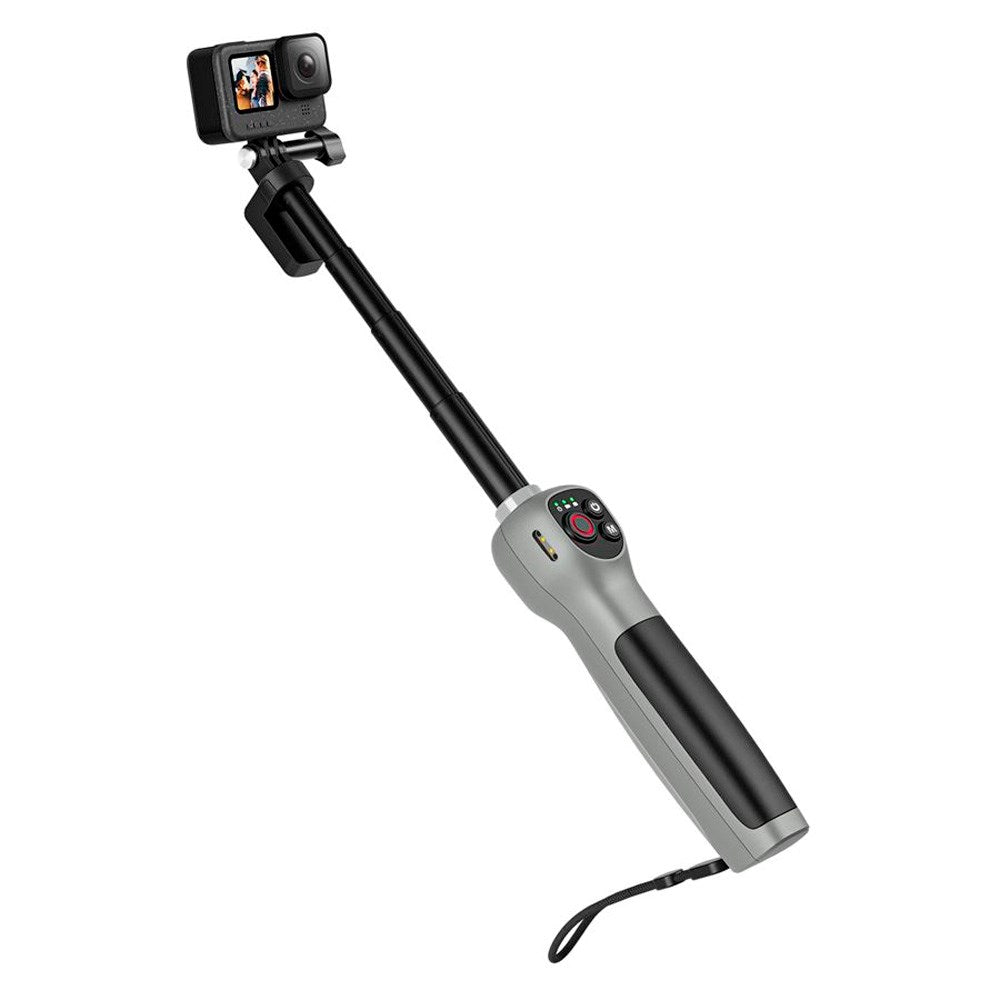 TELESIN Undervands Selfie Stick m. Indbygget Fjernbetjening til GoPro Hero 8 / 9 / 10 / 11 / 12 / 13 - Grå / Sort