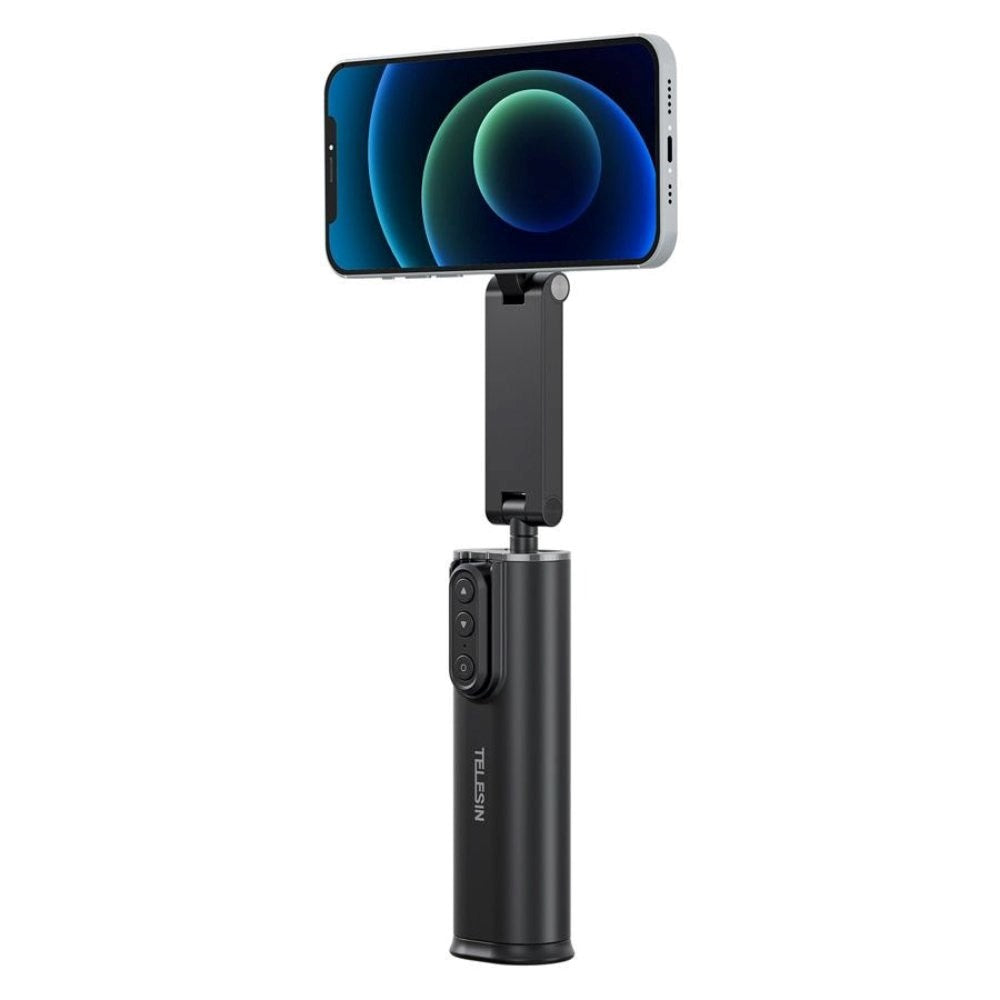 TELESIN Magnetisk Selfie Stang m. Bluetooth Knapudløser - MagSafe Kompatibel - Sort