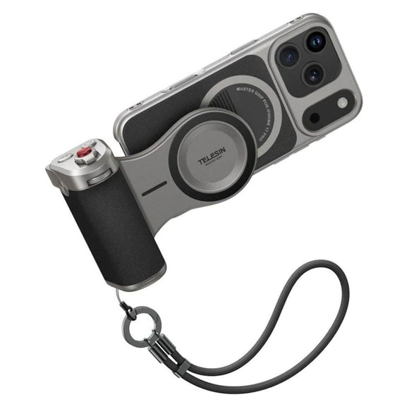 TELESIN Master Grip Holder til iPhone 17 Pro - Grå / Sort