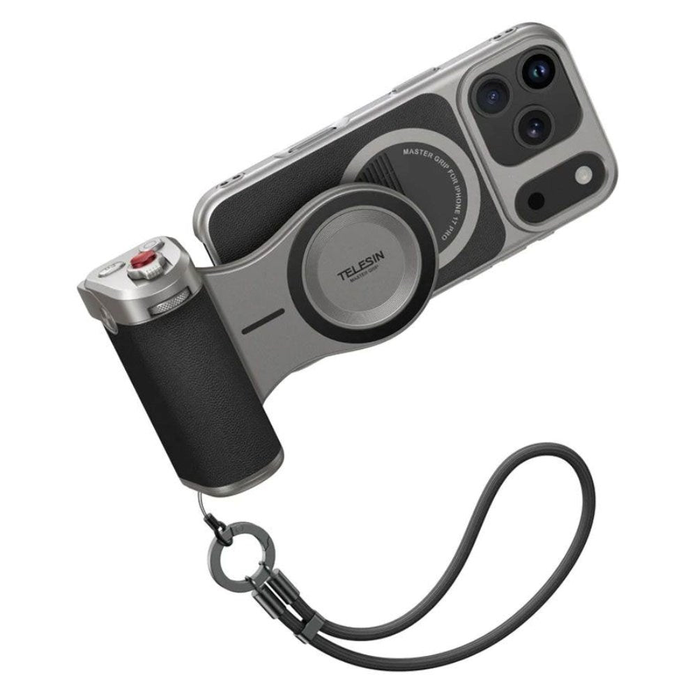 TELESIN Master Grip Holder til iPhone 17 Pro Max - Grå / Sort
