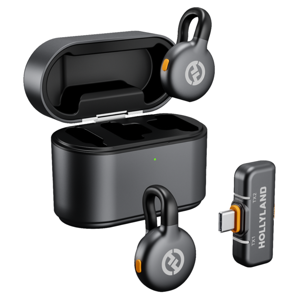 Hollyland LARK M2S Duo Trådløs Lavalier Mikrofon med USB-C Plug - Space Grey