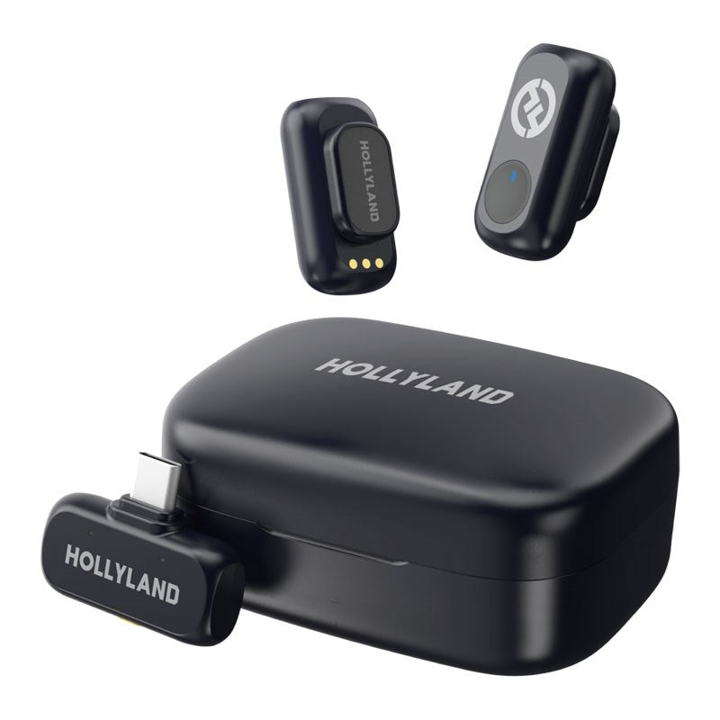 Hollyland LARK A1 Trådløs Mikrofon Duo m. 1 x USB-C RX - Sort