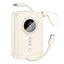 Dudao K14 10.000 mAh PowerBank m. Indbygget USB-C Kabel & Lightning Kabel - Beige