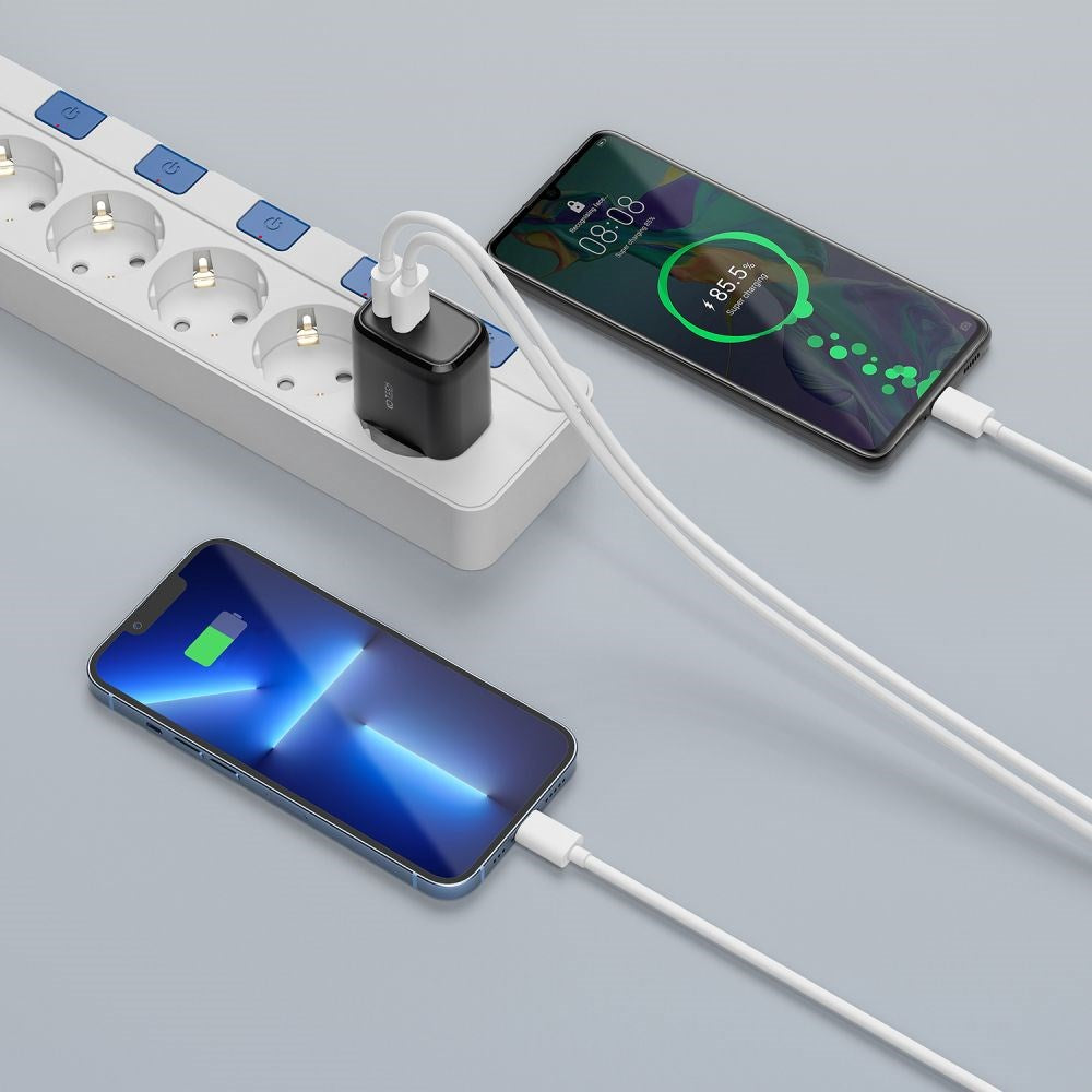 Tech-Protect PD 20W Vægoplader m. 1 x USB-C & 1 x USB-A - Sort