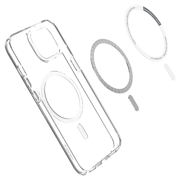 iPhone 13 Spigen Ultra Hybrid Cover - MagSafe Kompatibel - Gennemsigtig / Hvid