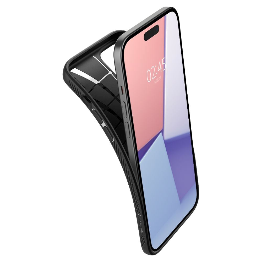iPhone 15 Spigen Liquid Air Cover - Sort
