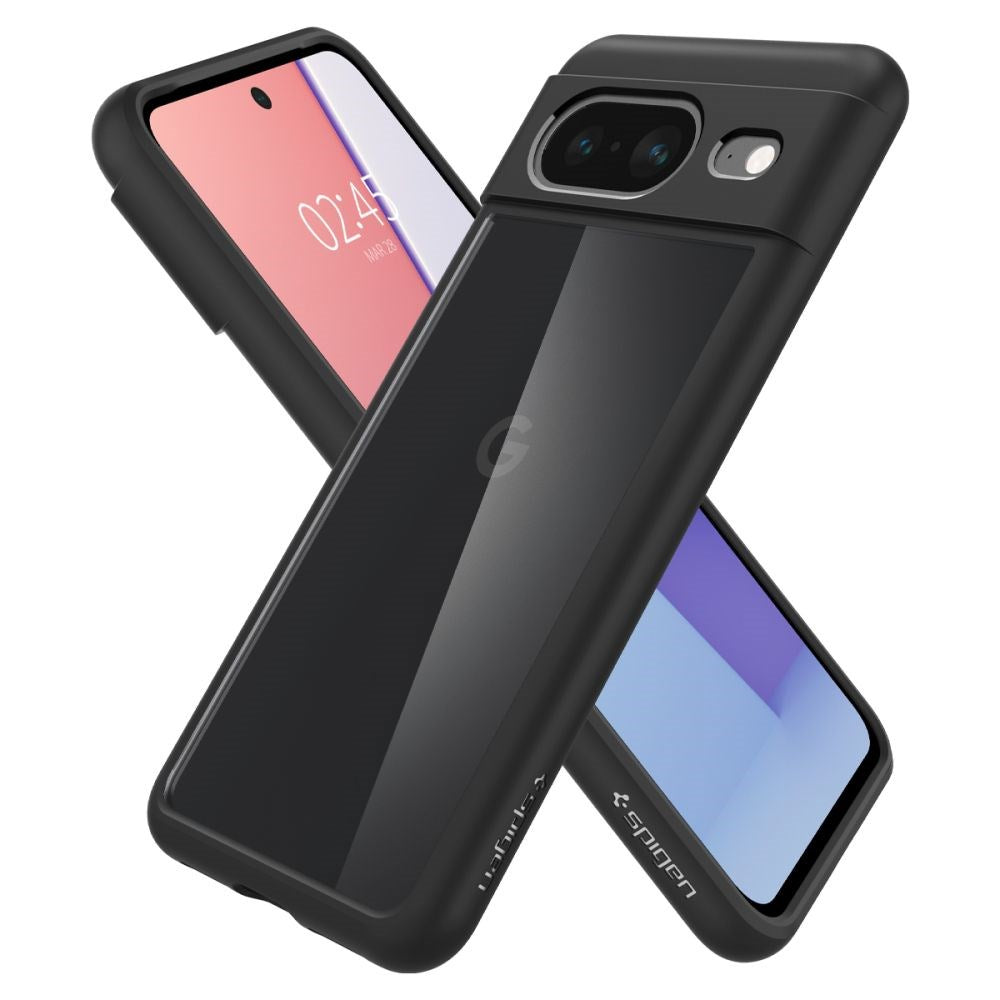 Google Pixel 8 Spigen Ultra Hybrid Cover - Gennemsigtig / Sort