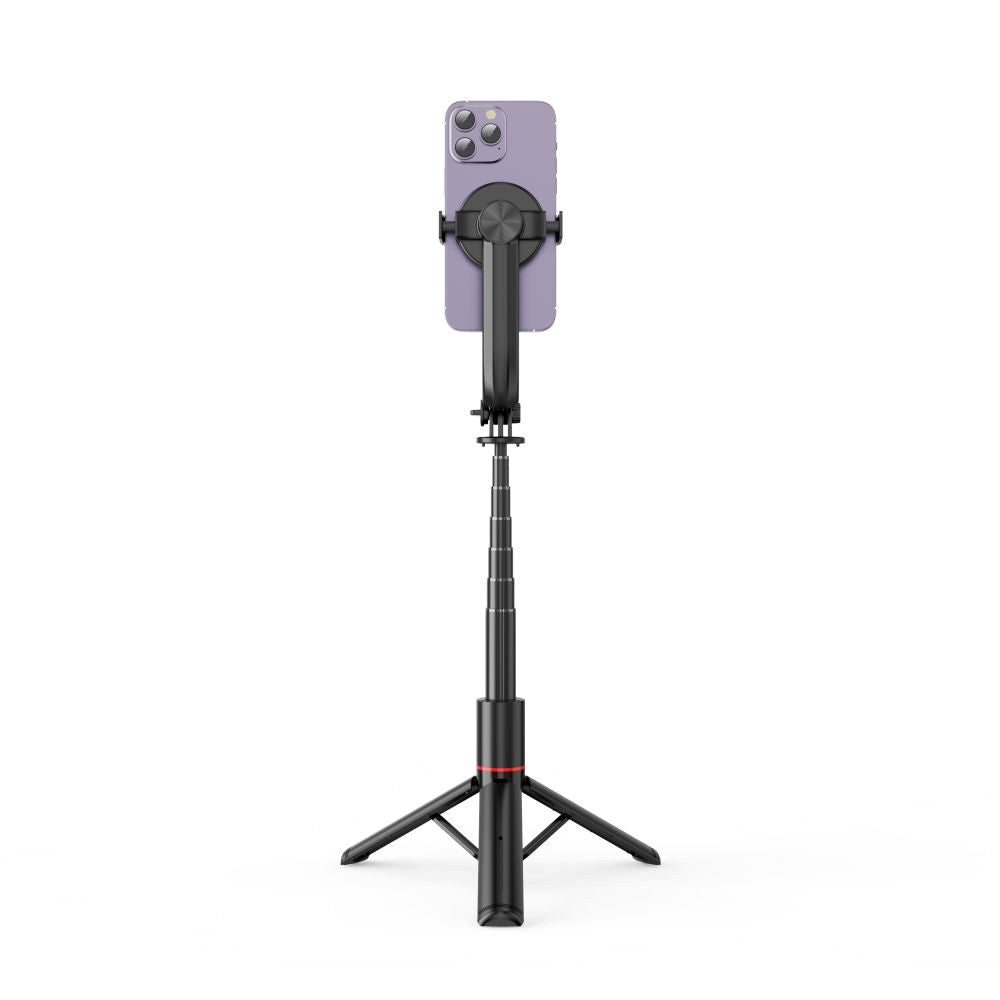 Tech-Protect L04S Kompakt Selfiestang m. Tripod & Bluetooth - MagSafe Kompatibel - Sort