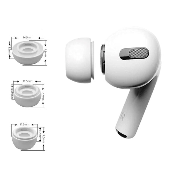 Tech-Protect Silikone EarBuds Til AirPods Pro (1 & 2 gen.) - 3 stk. (S/M/L) - Hvid