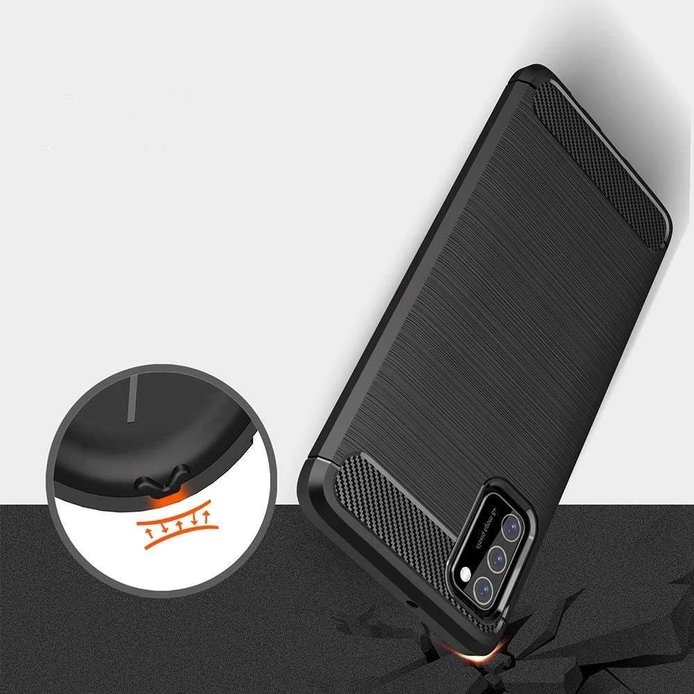 Xiaomi Poco M3 Tech-Protect Fleksibelt Plastik Carbon Cover - Sort