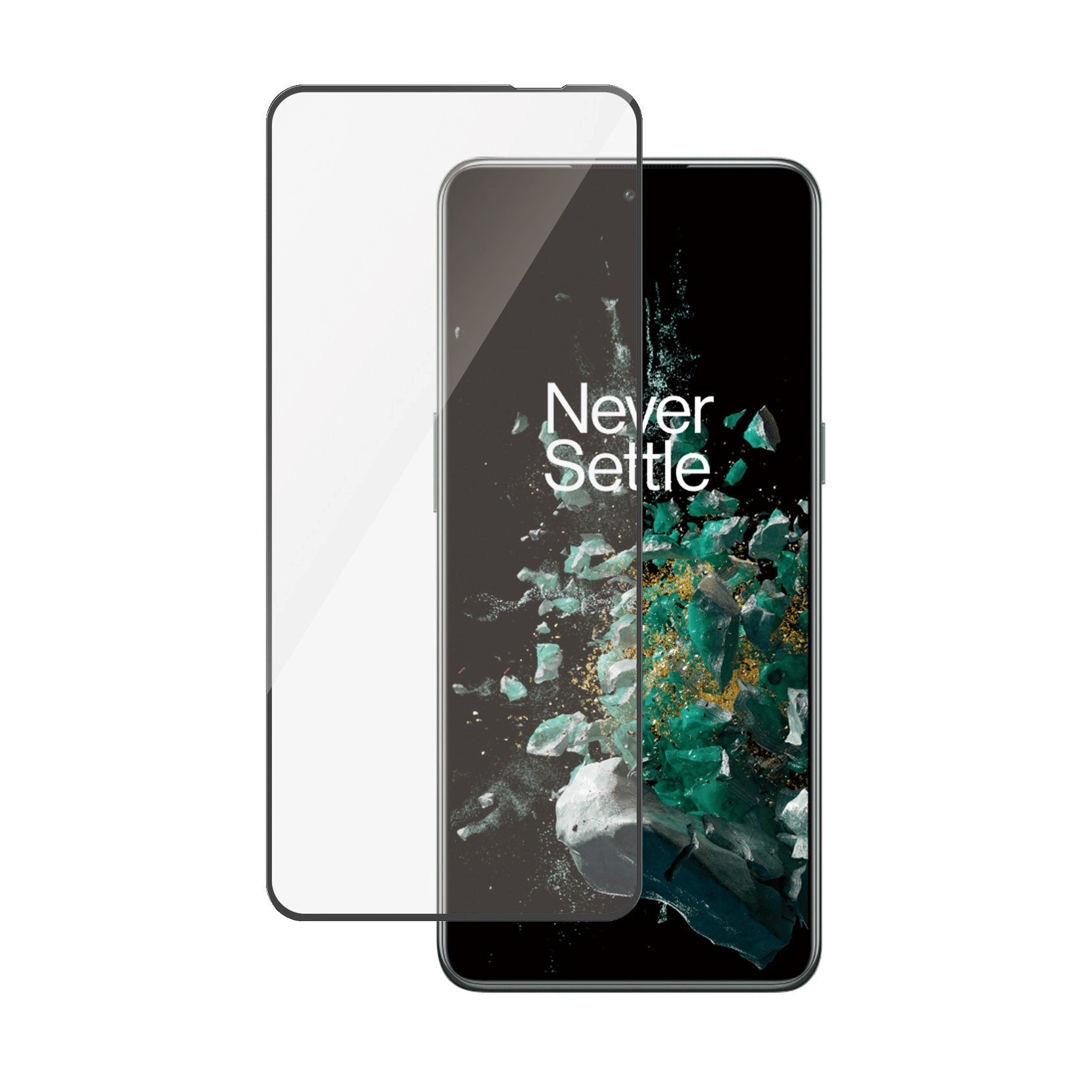 OnePlus 10T PanzerGlass Ultra Wide Fit Skærmbeskyttelse - Platinum Strength - Sort Kant