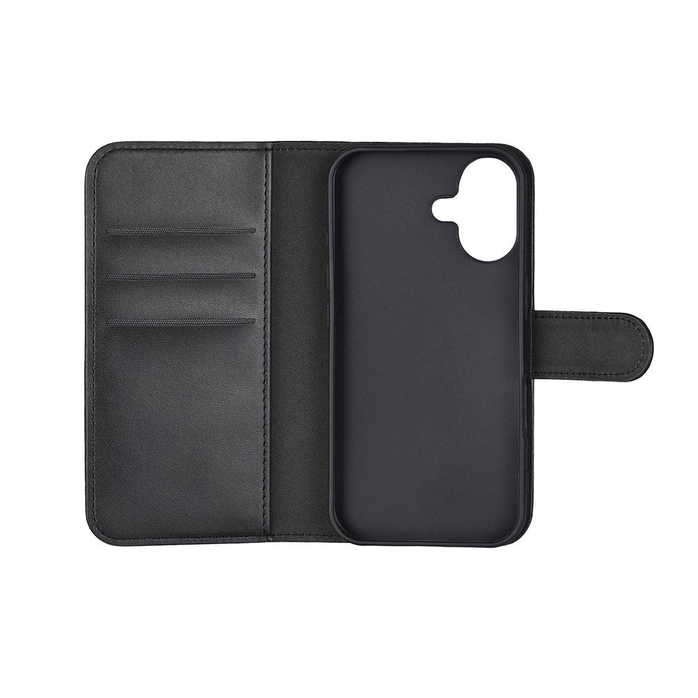 iPhone 16 Classic Wallet Flip Cover m. Ståfunktion - Sort