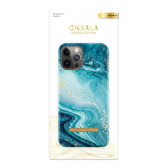 Onsala Fashion Collection iPhone 13 Mini Cover m. Magnet - Blue Sea Marble