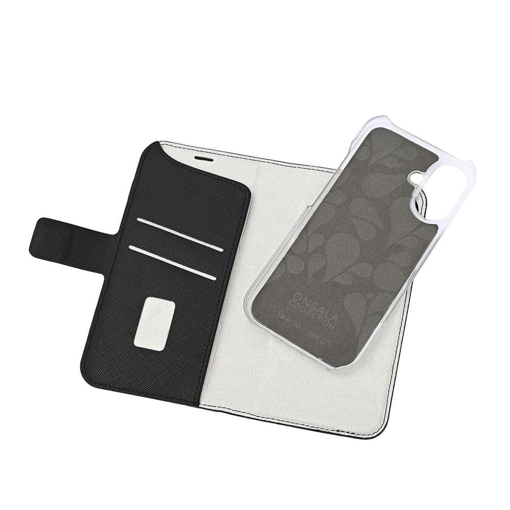 iPhone 16 Onsala Eco Flip Cover m. Pung - MagSafe Kompatibel - Black