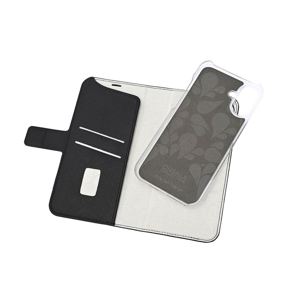 iPhone 16 Plus Onsala Eco Flip Cover m. Pung - MagSafe Kompatibel - Black