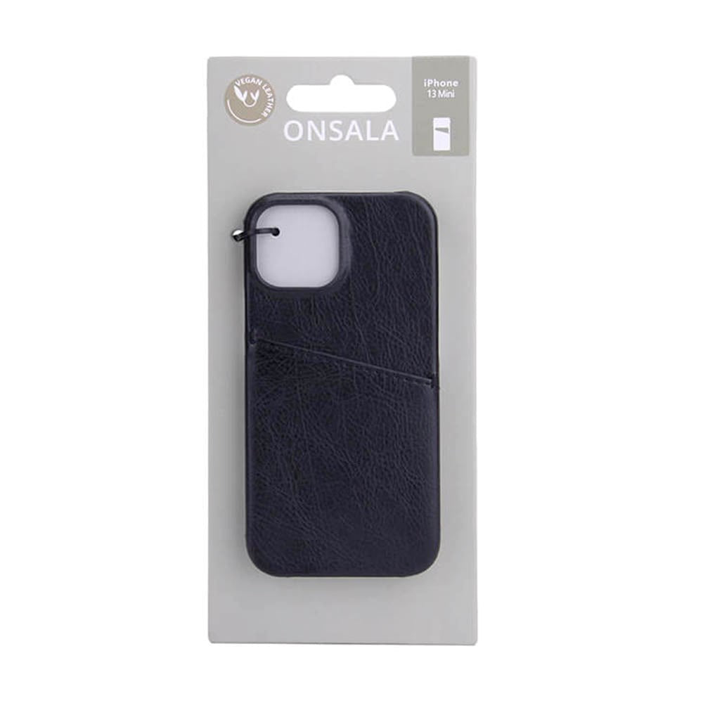 iPhone 13 Mini Onsala Collection Læder Cover m. Kortlomme - Sort