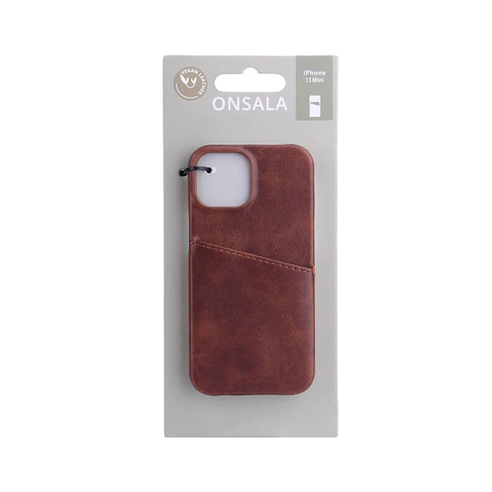 iPhone 13 Mini Onsala Collection Læder Cover m. Kortlomme - Brun