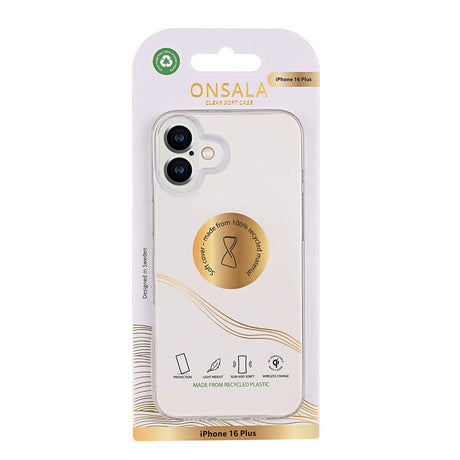 Onsala iPhone 16 Plus 100% Genanvendt Plastik Cover - Gennemsigtig