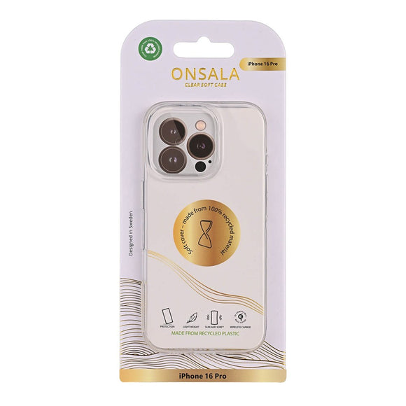 Onsala iPhone 16 Pro 100% Genanvendt Plastik Cover - Gennemsigtig