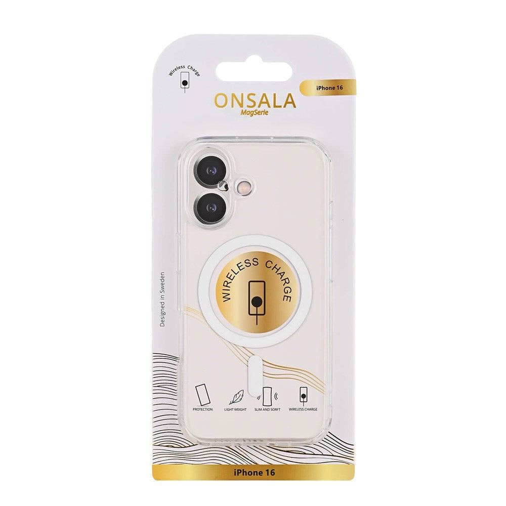 Onsala iPhone 16 Fleksibelt Plast Cover - MagSafe Kompatibel - Gennemsigtig