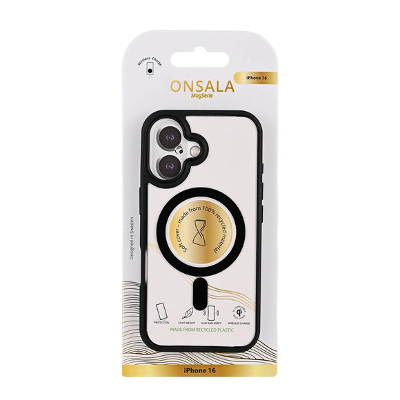 iPhone 16 Onsala Bumper Cover - MagSafe Kompatibel - Sort & Gennemsigtig